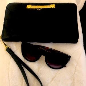 Betsey Johnson wristlet and sunglasses
